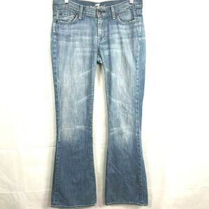 7 For All Mankind Jeans Womens Sz 29 Light Wash "A" Pocket Cotton Denim Boot Cut